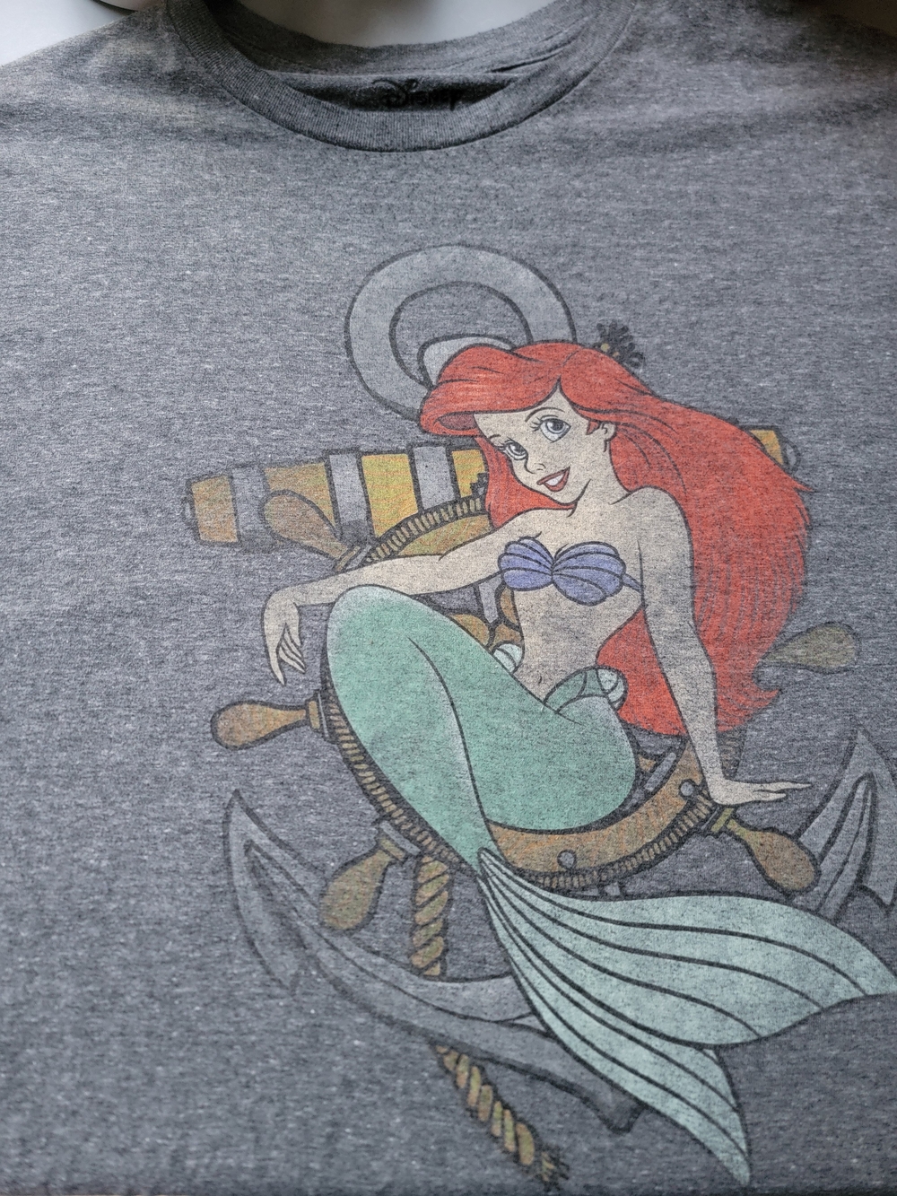 Disney The Little Mermaid Ariel Graphic Grey Home Art Tee